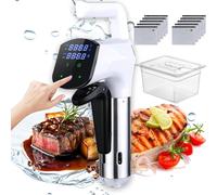 Cocina Sous Vide con pantalla digital LED, kit eléctrico Sous Vide de 1800 W con control de temperatura y tiempo, circulador de inmersión térmica de precisión de acero inoxidable para filetes, pollo