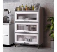 Cocina Tablero de Protección Ambiental de Grado E1, Puerta de Gabinete Abatible Oculta Gabinete de Cocina, para Sala, Comedor, Cocina(Ash Gray,60cm*40cm*94cm)