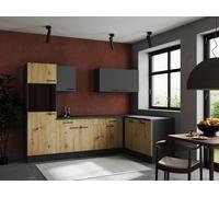 Cocina Vacía Esquinera Gris Mate Artisan Roble Oliver 280x172 cm Respekta