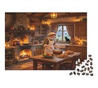 Cocina Vintage Puzzle de 1000 Piezas Cartón Adultos Escena de Panadería Puzzle para Adultos Relajación Hogar Regalo 38x26cm/1000pcs