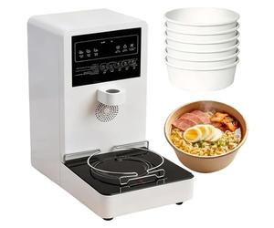 Cocinador de Fideos Instantáneos de Autoservicio, Olla Comercial para Pasta de 2100W con 100 Tazones Desechables Adicionales para Tienda de Conveniencia, Escuela, Oficina o Cantina