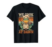 Cocinamos en Dawn Frog Chef Morning Kitchen Camiseta gráfica económica