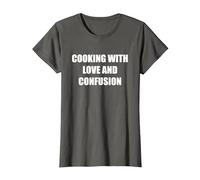 Cocinar con Amor y confusión Camiseta, Mujer, Asfalto, XXL