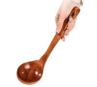 Cocinar Cucharas de sopa grandes de madera, cuchara de cocina con mango largo, cuchara de arroz Ramen de madera, cucharón de sopa, vajilla de Catering for cocinar cucharas de cucharón Servir(Grande)