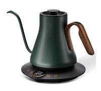 Cocinare Hervidor eléctrico de cuello de cisne, control de temperatura de ±1 °F, calentamiento rápido de 1500 W, hervidor de café y té con temporizador de preparación y mantiene el calor, acero