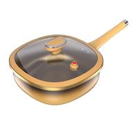 Cocine una sartén con un y una sartén con tapa. Utensilios de cocción Pan de guarnición de utensilios de cocina