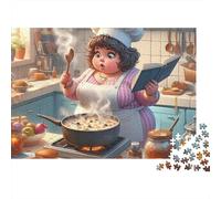 Cocinero Cocinando Cocina Puzzle de 1000 Piezas Puzzle para Adultos Relajante Decoración Hogar Regalo Familiar 38x26cm/1000pcs