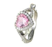 Cocinero Esposas Joyería Anillo de plata de ley con lazo de corazón y amatista, talla 6 para mujer Anillos Ganchos Anillos, talla única, copper, Ninguna piedra preciosa