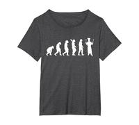 Cocinero Evolución Cocinar Chef Gastronomía Chef Hobby Camiseta, Mujer Tallas Grandes, Jaspeado Oscuro, 6XL Grande