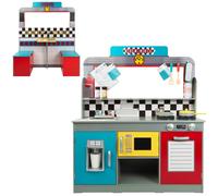 Cocinita y Bar Retro 2 en 1, 90,2x58,4x104,1 Cm, Madera