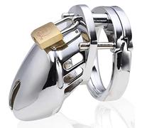 Cock cage de acero inoxidable con candado y llaves Jaula de castidad para hombre Chastity cage male cinturón de castidad juguetes sexuales BDSM Bondage eróticos adultos anillo pene masculino N25-1