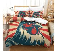 Cock Juego De Funda Nórdica De Cama Juego De Edredón 3D De Microfibra Suave Juego De Edredón De Dormitorio Juego De Cama con Funda De Almohada, 3 Piezas King(220x240 cm)