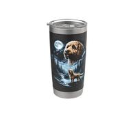 Cockapoo Howling to the Moon Retro Doodle Doodle Dog Vaso térmico de acero inoxidable de doble pared