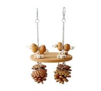 Cockatiel Bird Toys - Natural Pine Cone Chew Toy Swing and Foraging Perch | Interactive Parrot For Lovebird Canary, Parakeet, Macaw, Pigeon Indoor Outdoor Play