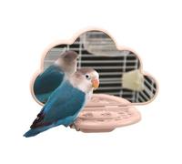 Cockatiel Mirror Cage, Bird Perch Stand, Parrot Mirror Perch, Parakeet Mirror Stand, Bird Cage Accessories, Cockatiel Feeding Cup, Bird Mirror Parrot Perch, Parakeet Mirror with Feeding Cup