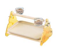 Cockatiel Perch, Parrot Play Gym, Bird Stand, Bird Activity Perch, Removable Tray Base, Acrylic Wood Frame, Desktop Bird Exercise Area, 9.76x6.69x6.06 Inches