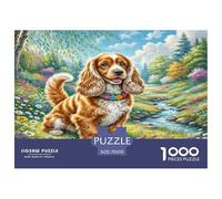 Cocker Spaniel Americano Puzzle Imposible,desafío para Adultos Entretenimiento Creativo 1000 Piezas Obra De Arte De Juego De para Adultos Y Niños Mayores De 12 Años 70x50cm/1000pcs