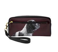 Cocker Spaniel Cachorro Spaniel Blanco Y Negro, Bolsa de Maquillaje Bolsa de cosméticos Bolsa de Aseo de Viaje portátil Estuche de Cuero para Mujeres y niñas