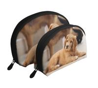 Cocker Spaniel Cachorro Spaniel Pequeño Perros Mascotas, Bolsa de Maquillaje de Concha, Monedero pequeño para Mujer, Bolsa de artículos de tocador, Bolsa de cosméticos, 2 Piezas