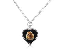Cocker Spaniel - Collar divertido con diseño de girasol para cenizas, colgante de corazón, collar conmemorativo de cremación para mascotas