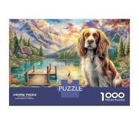 Cocker Spaniel de Mountain Lake_1 Rompecabezas 1000pz: Perro en Calle Mágica, Adultos, Juego Educativo, decoración hogar, difícil/desafiante, para Hombres/Mujeres, Regalos, 52x38cm/1000pz