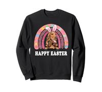 Cocker Spaniel Dog Easter Bunny Eggs Hunting Boho Rainbow Sudadera
