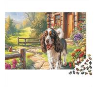 Cocker Spaniel en el Camino bajo el Cielo Estrellado Puzzle Mascotas Rompecabezas 1000 Piezas - Regalo, Juego Familiar, Decoración del Hogar, Adultos 38x26cm/1000pcs