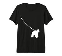 Cocker Spaniel en una Correa Perro - mamá papá Mascota Lindo Cachorro Divertido Camiseta Premium