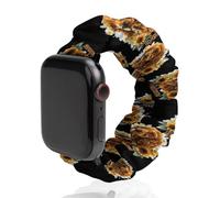 Cocker Spaniel Girasol Funny Dog Scrunchie - Correa de repuesto elástica suave compatible con Apple Watch, 38mm/40mm, Acero inoxidable, No es una piedra preciosa