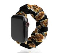 Cocker Spaniel Girasol Funny Dog Scrunchie - Correa de repuesto elástica suave compatible con Apple Watch, 38mm/40mm, Acero inoxidable, No es una piedra preciosa