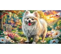 Cocker-Spaniel-in-a-Colorful-Flower-Field Puzzle Familiar 1000 Piezas Papel Reciclado Desafiante y Divertido para Adultos 38x26/1000pcs