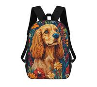 Cocker Spaniel in A Garden of Blooms Dog Wall Art Print Mochilas Infantiles Impresas En 3D Para Niños, Mochilas Escolares De Moda, Mochilas De Viaje, Mochilas Escolares Para Niños De Primaria 17inch