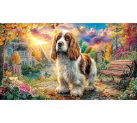 Cocker-Spaniel-in-Autumn-Park 1000 Piezas Puzzle de Papel Reciclado Juego Educativo relajación para Adultos y niños de 12 años y más 38x26/1000pcs