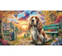 Cocker-Spaniel-in-Autumn-Park Puzzle de 1000 Piezas Reciclado Juego Educativo Desafiante para Adultos y niños de 12 años y más 70x50/1000pcs