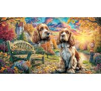 Cocker-Spaniel-in-Autumn-Park Puzzle de 1000 Piezas Reciclado Regalo Divertido Juego Familiar para Adultos y niños de 12 años en adelante 38x52/1000pcs