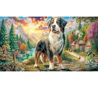 Cocker-Spaniel-in-Garden Puzzle para Adultos 1000 Piezas Juego Educativo relajación Papel Reciclado Actividad en casa Regalo 70x50/1000pcs