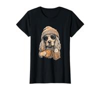 Cocker Spaniel Inglés Halloween Niños Niñas Camiseta gráfica económica, Mujer, Negro, XS