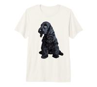 Cocker Spaniel Inglés Lindo Cachorro Negro Camiseta Premium