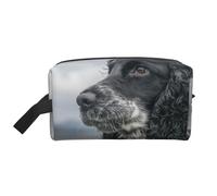 Cocker Spaniel Inglés Orejas Grandes Y Rizadas Negro, Bolsa de Maquillaje Bolsa de cosméticos Bolsa de artículos de tocador de Viaje portátil Organizador de Bolsa de Maquillaje
