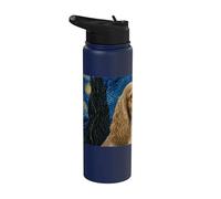 Cocker Spaniel Inglés Perro Van Gogh Noche Estrellada Stainless Steel Insulated Water Bottle