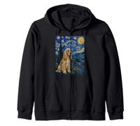 Cocker Spaniel Inglés Perro Van Gogh Noche Estrellada Sudadera con Capucha