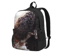 Cocker Spaniel inglés, perros de pelaje rizado blanco parduzco,Mochila con bolsillos, mochila informal para el día a día, resistente al agua, ideal para la escuela, viajes