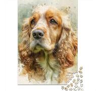 Cocker Spaniel Inglés Puzzle Acuarela Perro para Adultos Y Niños, 1000 Piezas De Diversión En Familia, Un Desafío Emocionante para La Noche De Juegos 38x26cm/1000pcs