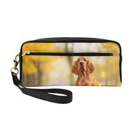 Cocker Spaniel Otoño Parque Perros Spaniel Marrón, Bolsa de Maquillaje Bolsa de cosméticos Bolsa de Aseo de Viaje portátil Estuche de Cuero para Mujeres y niñas