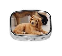 Cocker Spaniel Puppy - Pastillero pequeño para perros spaniel, 2 compartimentos, organizador portátil
