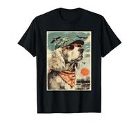 Cocker Spaniel Retro con Gafas de Sol Cazador de Perros de Caza de Patos Camiseta