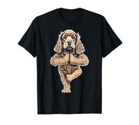 Cocker Spaniel Yoga Perro Amante Cachorro Divertido Asana Tree Pose Camiseta