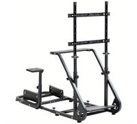 Cockpit de Simulador de Carreras con Soporte para Monitor, Compatible con , , T80, , , PS4, PC, Soporte de Carreras Sin Palanca de Cambios, Volante, Pedales, Pantalla y Asiento