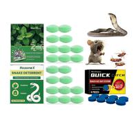 Cockroach Bait Station + Mouse Rodent Repellent + Snake Repellent Set for Yard Powerful for Outdoor Indoor, 3 Types Repellant for House Yard Lawn Gard