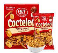 Cocktail Frutos Secos sin cascara, Cóctel de maíz y productos de aperitivo aromatizados, cacahuetes, habas, garbanzos y maíz gigante, Sin Gluten, Producto Español, Contiene 6 unidades de 300 g